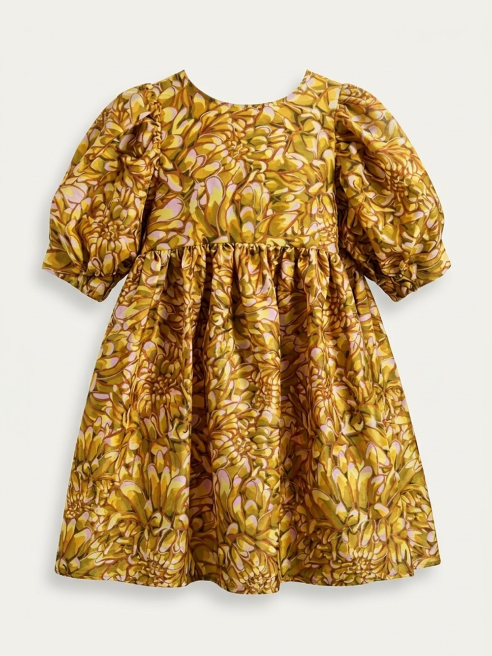 Kika Vargas Yellow Floral Puff Sleeve Mini Dress Boho Summer XXS - Picture 2 of 7